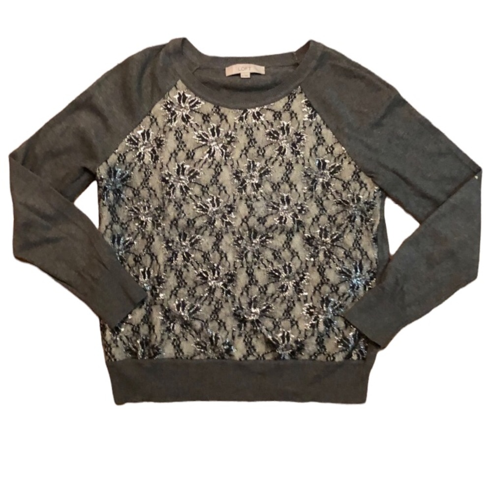 LOFT Lightweight sweatshirt with silver threading, medium